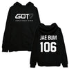 GOT7  Black red fleece hooded Sweatshirts Spring