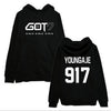 GOT7  Black red fleece hooded Sweatshirts Spring