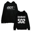GOT7  Black red fleece hooded Sweatshirts Spring