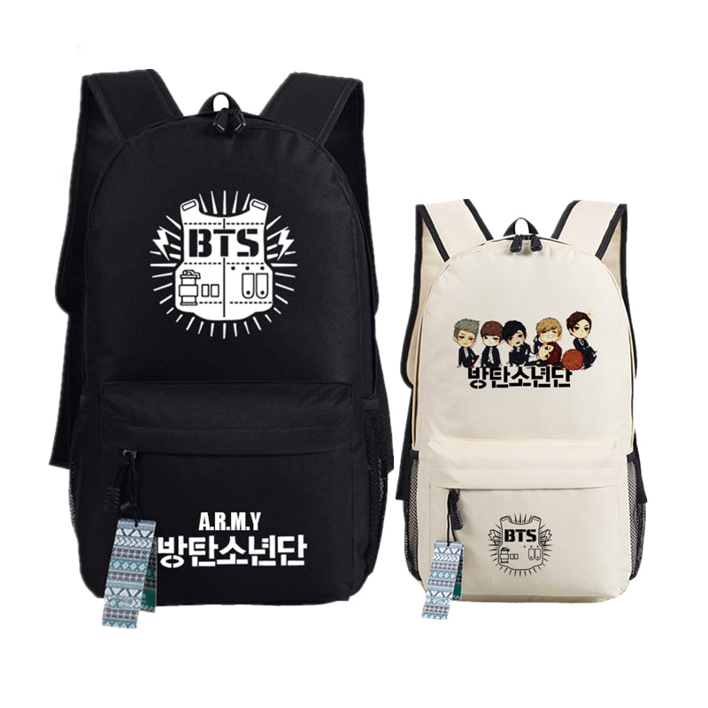 BTS Printing School Backpack WINGS Canvas Backpacks for Teenage Girls Laptop Back