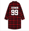 EXO Red Plaid Long-Sleeved Youth
