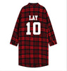 EXO Red Plaid Long-Sleeved Youth