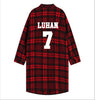 EXO Red Plaid Long-Sleeved Youth