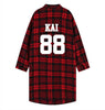 EXO Red Plaid Long-Sleeved Youth
