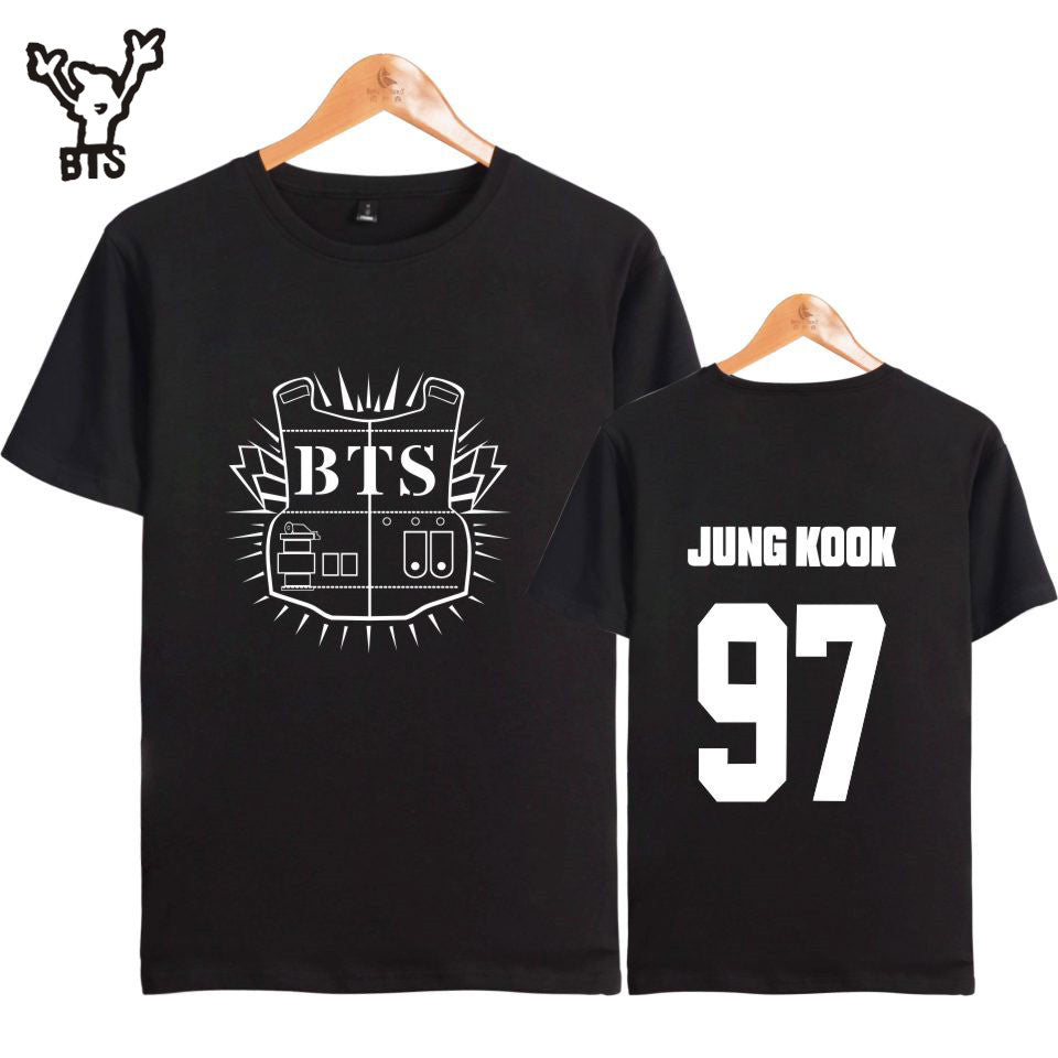 BTS Fashion Tee shirt BTS  letter printed short sleeve