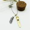 BTS  Feathers Pendant Steel Necklace Jewelry Kolye Collier