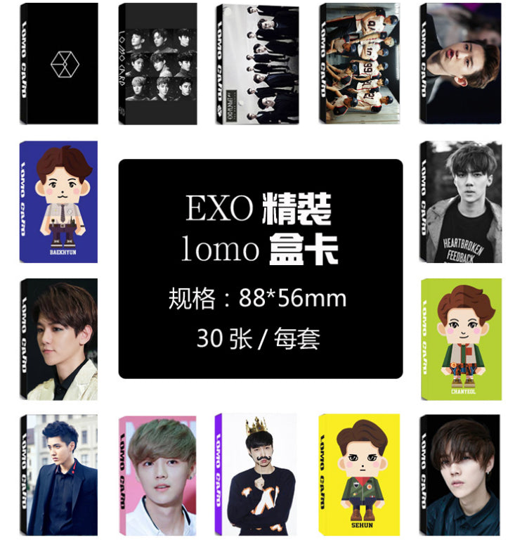 EXO  photo cards LOMO 30 small card bts merchandisebts lyrics