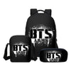 3 PCS/SET  BTS Letter Printing Backpacks Children Bookbag  Casual Daily Shoulder Bag