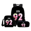 3 PCS/SET  BTS Letter Printing Backpacks Children Bookbag  Casual Daily Shoulder Bag