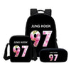 3 PCS/SET  BTS Letter Printing Backpacks Children Bookbag  Casual Daily Shoulder Bag