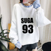BTS  Splice Pullover Sweatershirt Fake Two Piece Students Hoodie
