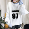 BTS  Splice Pullover Sweatershirt Fake Two Piece Students Hoodie