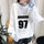 BTS  Splice Pullover Sweatershirt Fake Two Piece Students Hoodie