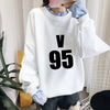 BTS  Splice Pullover Sweatershirt Fake Two Piece Students Hoodie