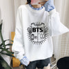 BTS  Splice Pullover Sweatershirt Fake Two Piece Students Hoodie