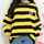 SHINEE FIVE Tour Concert The Same elbow Sleeve a hole stripy girl spring and Summer