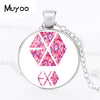 EXO  Choker Statement Silver Necklace Flowers  Charm Necklace