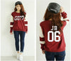 GOT7  Donut Letters Casual Round Neck Printed Sweatshirt