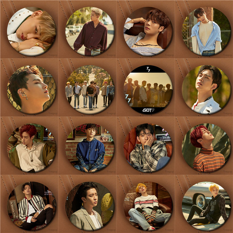 GOT7 7  Round Badge Pins And Brooches For Clothes Hat Backpack