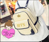 BTS Fashion Korea  Imperial crown Mark BTS Bronzing logo PU  Students canvas