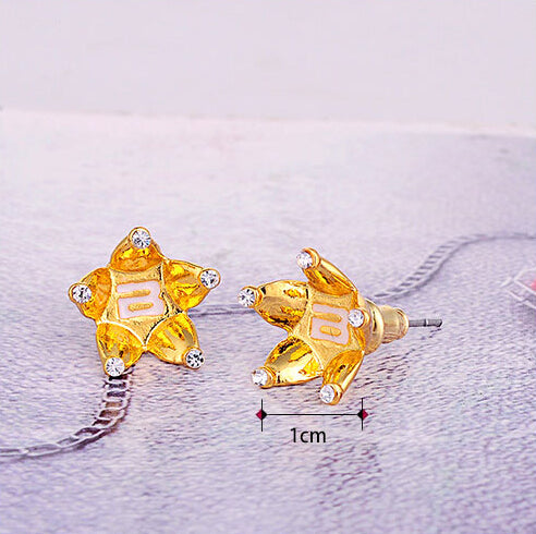 BIGBANG GD cute Crown lights ear stud parafuso prisioneiro