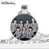BTS Necklace Glass Cabochon Photo Necklaces Round Handmade Jewelry