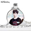 BTS Necklace Glass Cabochon Photo Necklaces Round Handmade Jewelry