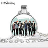 BTS Necklace Glass Cabochon Photo Necklaces Round Handmade Jewelry
