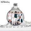 BTS Necklace Glass Cabochon Photo Necklaces Round Handmade Jewelry
