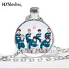 BTS Necklace Glass Cabochon Photo Necklaces Round Handmade Jewelry