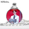 BTS Necklace Glass Cabochon Photo Necklaces Round Handmade Jewelry