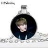BTS Necklace Glass Cabochon Photo Necklaces Round Handmade Jewelry