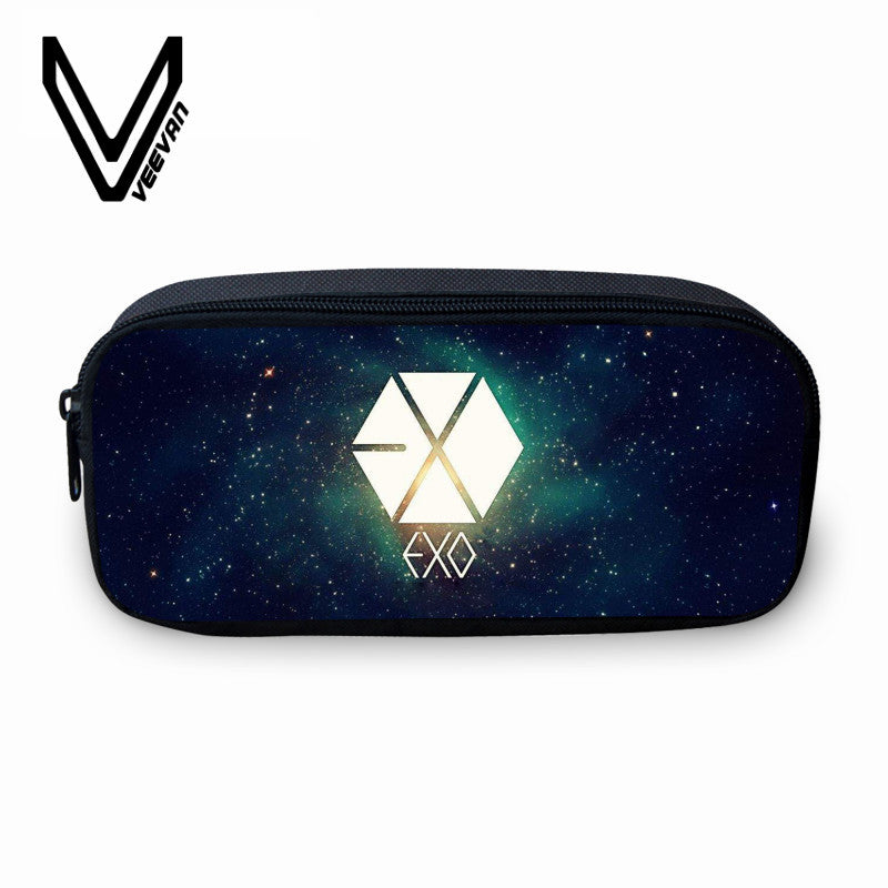EXO Letter Pints Pencil 3D Case Girls School Wallets Cartoon Purse Fashion
