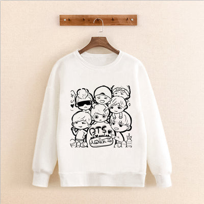 BTS Korean Version Hoodie Sweatershirt Round Neck