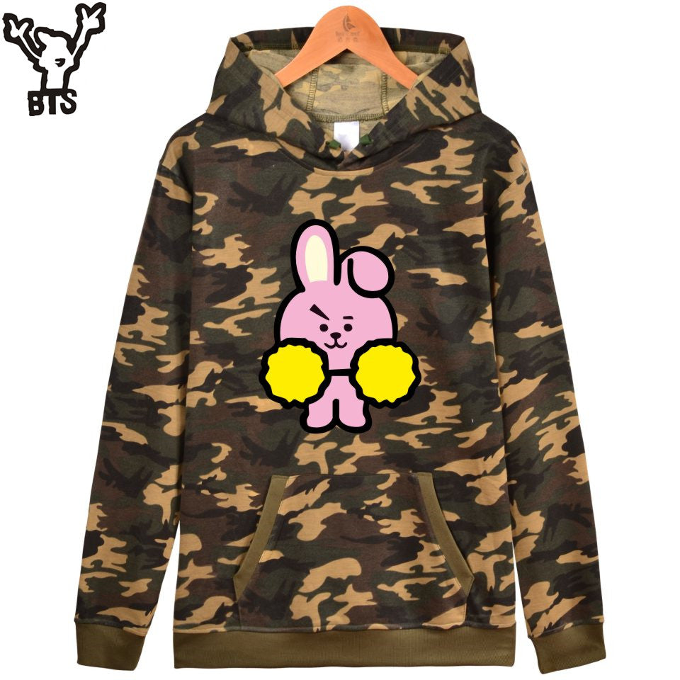 BTS Love Yourself Camouflage Hooded  Sweatshirt