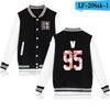 BTS Baseball Jacket  Spring  Long Sleeve Black And White Fashion