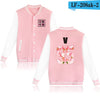 BTS Baseball Jacket  Spring  Long Sleeve Black And White Fashion