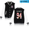 BTS Baseball Jacket  Spring  Long Sleeve Black And White Fashion