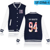 BTS Baseball Jacket  Spring  Long Sleeve Black And White Fashion