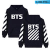 BTS Hoodies Sweatshirts Long Sleeve Black Fashion Pullover