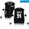 EXO Baseball Jacket Hoodies Women Winter Korean Popular Pop Fashion