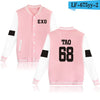 EXO Baseball Jacket Hoodies Women Winter Korean Popular Pop Fashion