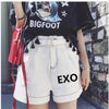 EXO New Korean Version Fashion Belt Wide Leg Shorts Hot Pants