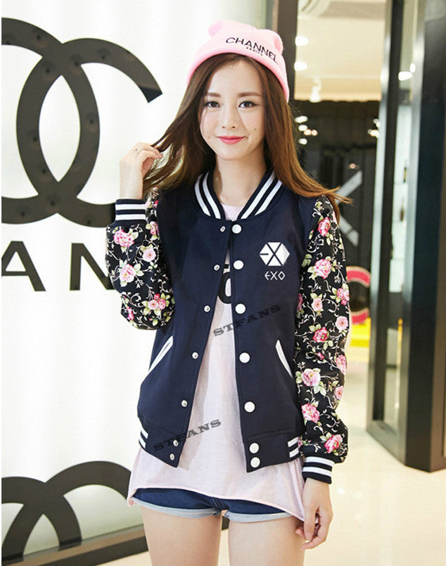 EXO Baseball Jacket Hooded Long Sleeve