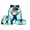 3 Pcs/set BTS Girls School Bags Cute BTS 3D Printing Backpack Fashion Cartoon