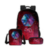 EXO 3 Pcs/Set School Bags EXO Printing Backpack Children Shoulder Bag Fashion