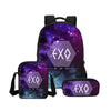 EXO 3 Pcs/Set School Bags EXO Printing Backpack Children Shoulder Bag Fashion