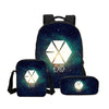 EXO 3 Pcs/Set School Bags EXO Printing Backpack Children Shoulder Bag Fashion