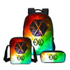 EXO 3 Pcs/Set School Bags EXO Printing Backpack Children Shoulder Bag Fashion