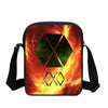 EXO Letter Fashion 3D Printed Messenger Bags Boys School Crossbody Bag Fashion